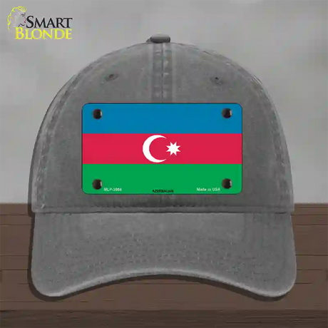 Azerbaijan Flag Novelty License Plate Hat Unconstructed Cotton / Charcoal