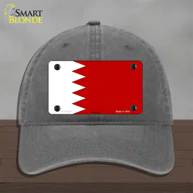 Bahrain Flag Novelty License Plate Hat Unconstructed Cotton / Charcoal