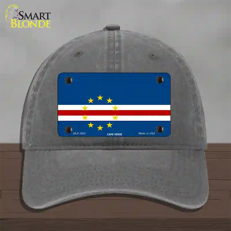 Cape Verde Flag Novelty License Plate Hat Unconstructed Cotton / Charcoal