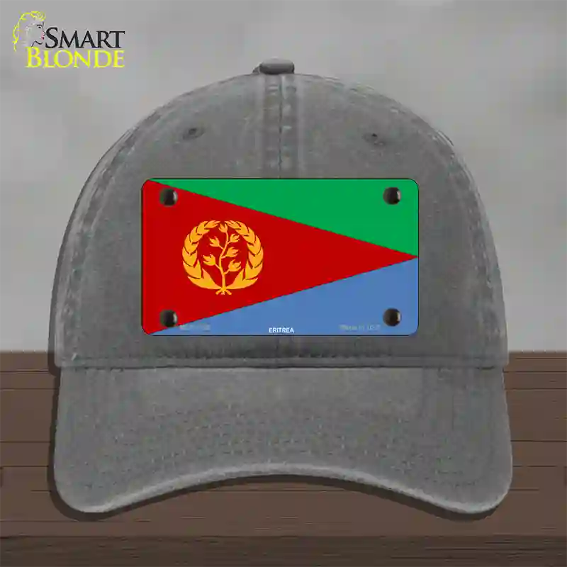 Eritrea Flag Novelty License Plate Hat Unconstructed Cotton / Charcoal