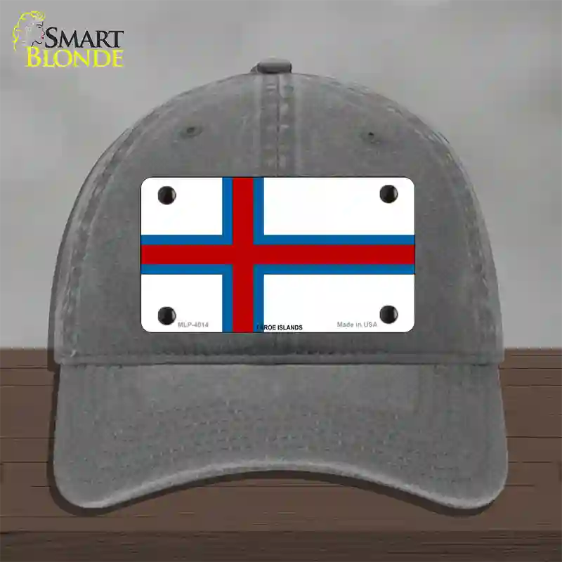 Faroe Islands Flag Novelty License Plate Hat Unconstructed Cotton / Charcoal