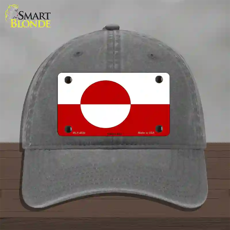 Greenland Flag Novelty License Plate Hat Unconstructed Cotton / Charcoal