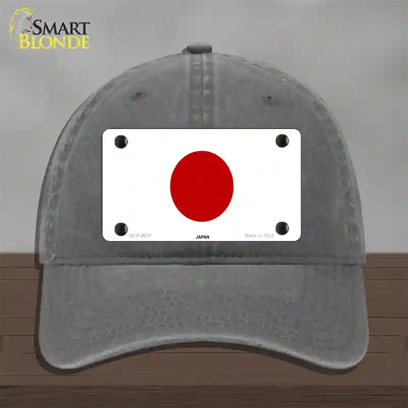 Japan Flag Novelty License Plate Hat Unconstructed Cotton / Charcoal