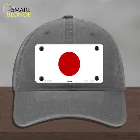 Japan Flag Novelty License Plate Hat Unconstructed Cotton / Charcoal