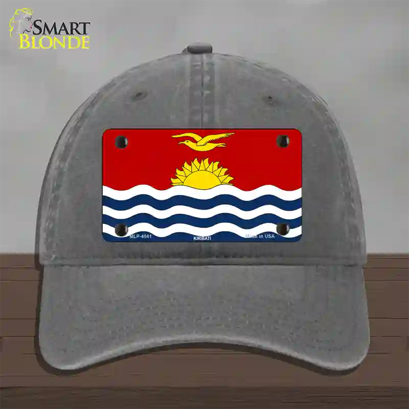 Kiribati Flag Novelty License Plate Hat Unconstructed Cotton / Charcoal