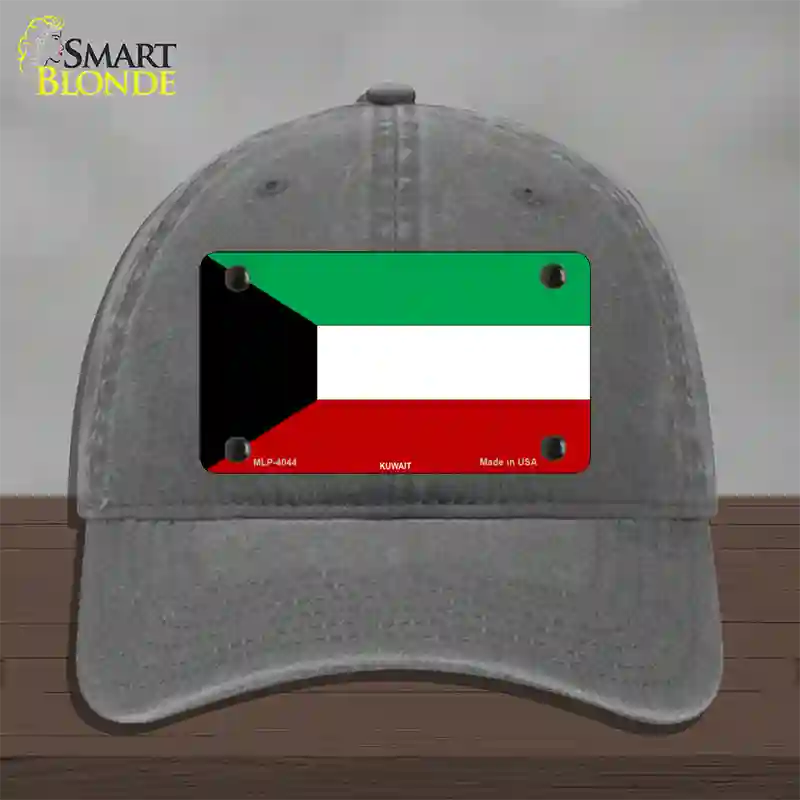 Kuwait Flag Novelty License Plate Hat Unconstructed Cotton / Charcoal