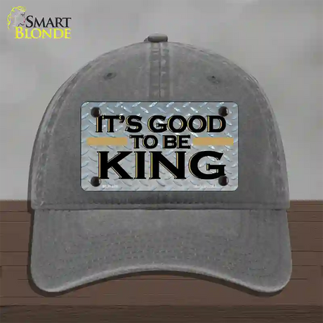 Good To Be King Novelty License Plate Hat Unconstructed Cotton / Charcoal