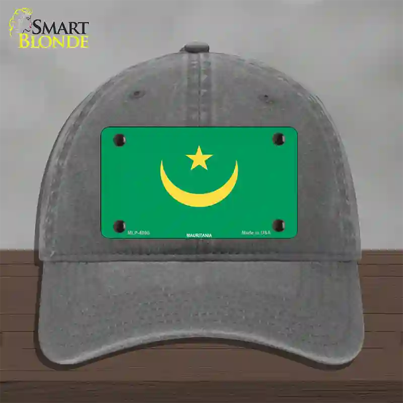 Mauritania Flag Novelty License Plate Hat Unconstructed Cotton / Charcoal