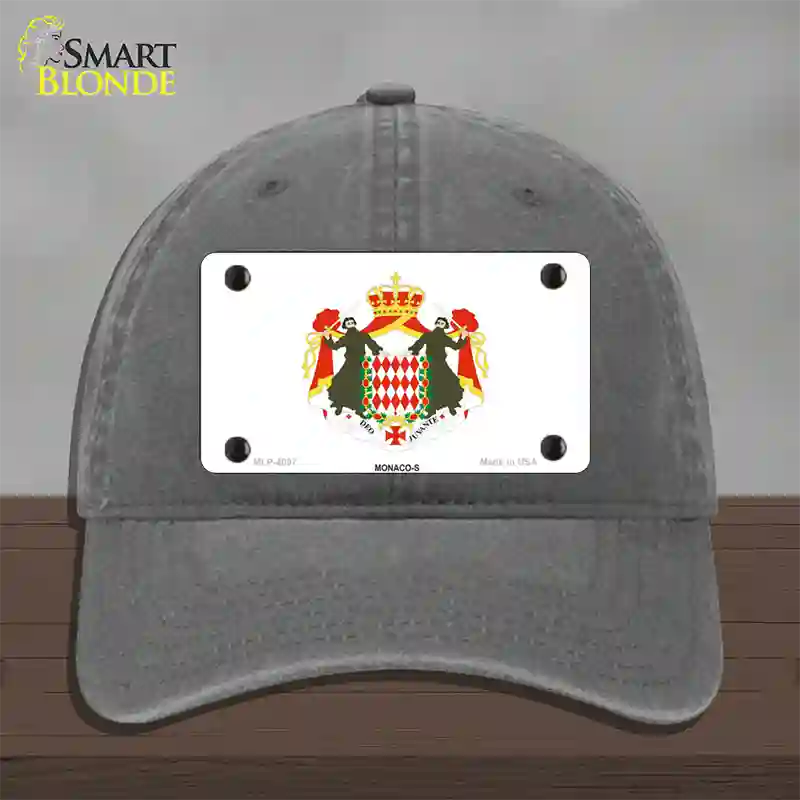 Monaco-S Flag Novelty License Plate Hat Unconstructed Cotton / Charcoal