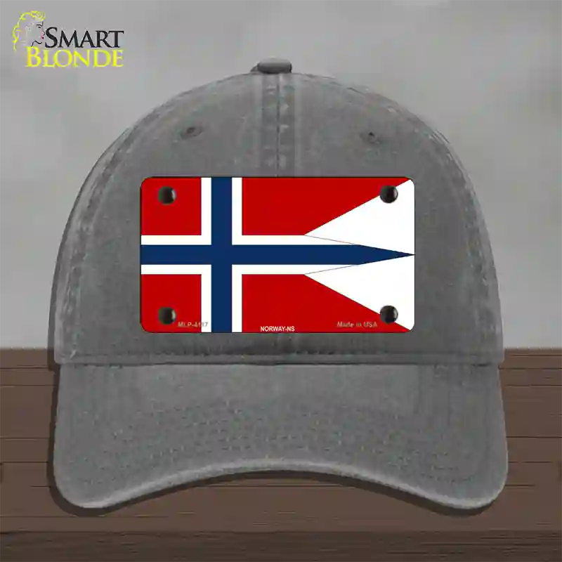 Norway-NS Flag Novelty License Plate Hat Unconstructed Cotton / Charcoal