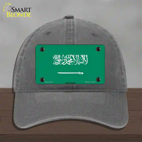 Saudi Arabia Flag Novelty License Plate Hat Unconstructed Cotton / Charcoal