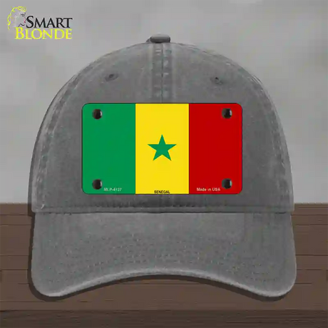 Senegal Flag Novelty License Plate Hat Unconstructed Cotton / Charcoal