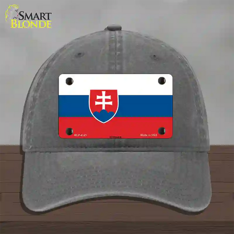 Slovakia Flag Novelty License Plate Hat Unconstructed Cotton / Charcoal