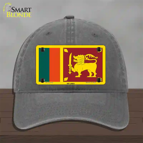 Sri Lanka Flag Novelty License Plate Hat Unconstructed Cotton / Charcoal