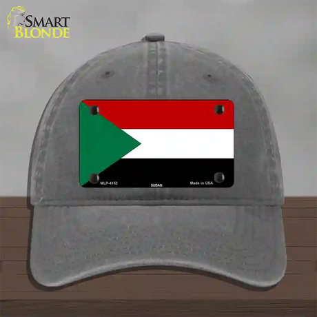 Sudan Flag Novelty License Plate Hat Unconstructed Cotton / Charcoal