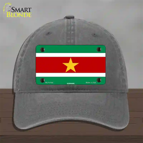 Suriname Flag Novelty License Plate Hat Unconstructed Cotton / Charcoal