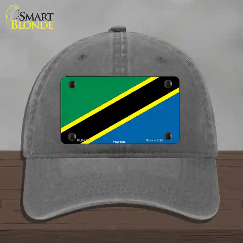 Tanzania Flag Novelty License Plate Hat Unconstructed Cotton / Charcoal