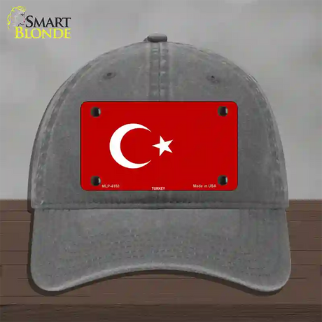 Turkey Flag Novelty License Plate Hat Unconstructed Cotton / Charcoal