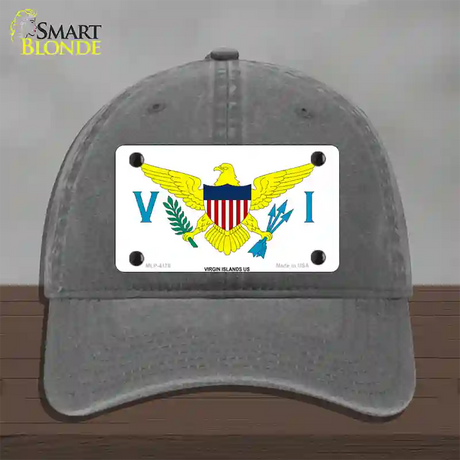 Virgin Islands US Flag Novelty License Plate Hat Unconstructed Cotton / Charcoal