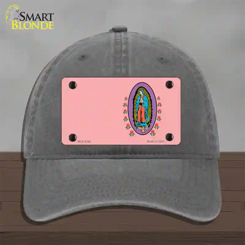 Virgin Mary Pink Novelty License Plate Hat Unconstructed Cotton / Charcoal