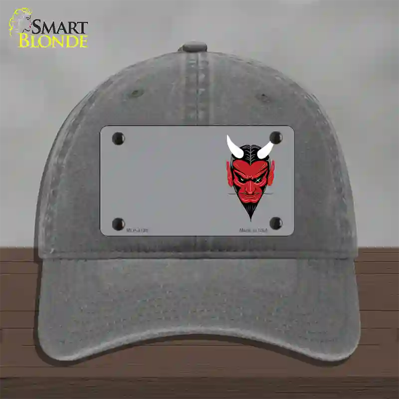 Devil Offset Novelty License Plate Hat Unconstructed Cotton / Charcoal