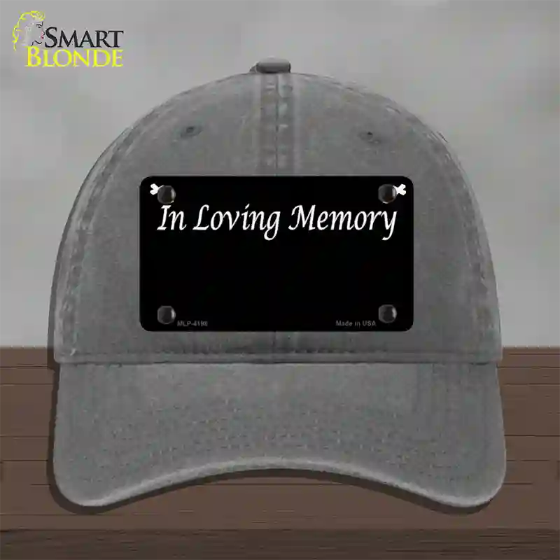 In Loving Memory Black Novelty License Plate Hat Unconstructed Cotton / Charcoal