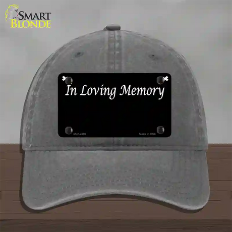 In Loving Memory Black Novelty License Plate Hat Unconstructed Cotton / Charcoal