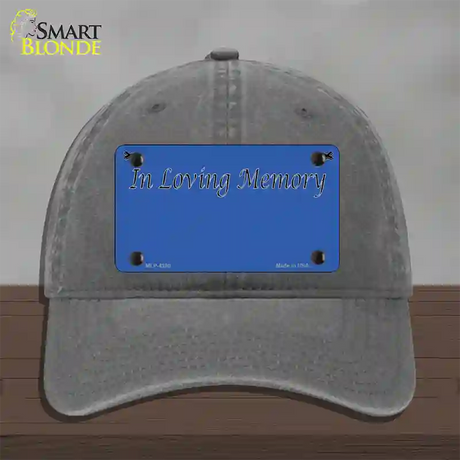 In Loving Memory Blue Novelty License Plate Hat Unconstructed Cotton / Charcoal