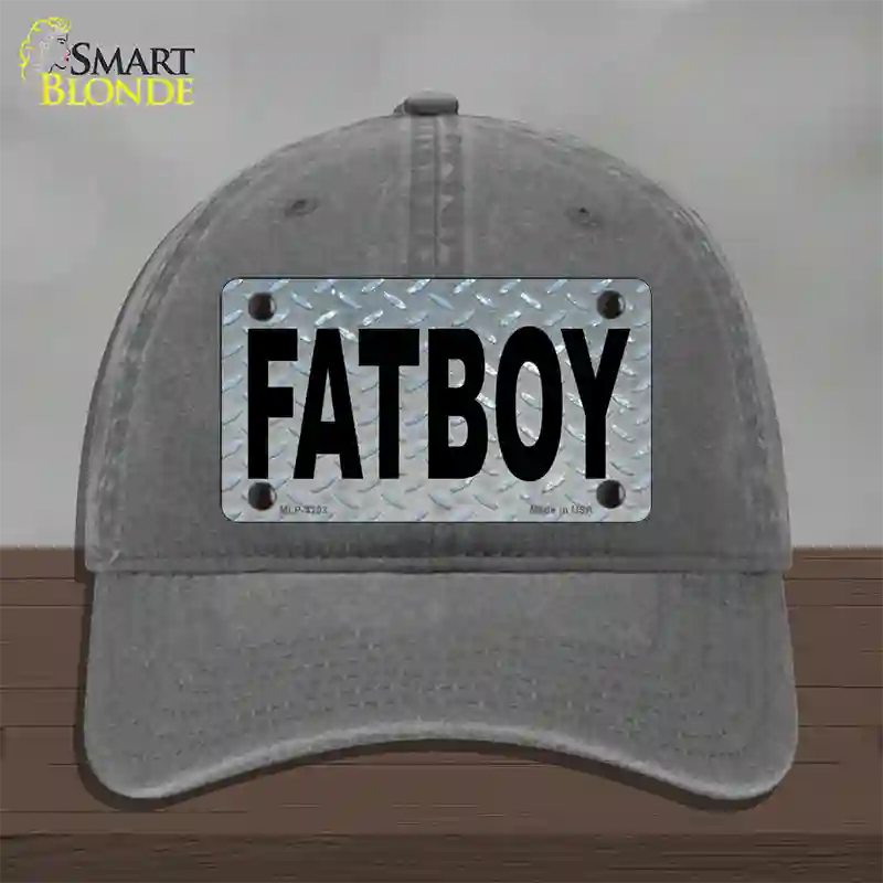 Fat Boy Diamond Novelty License Plate Hat Unconstructed Cotton / Charcoal