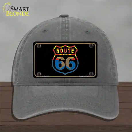 Route 66 Logo Arizona Flag Novelty License Plate Hat Unconstructed Cotton / Charcoal