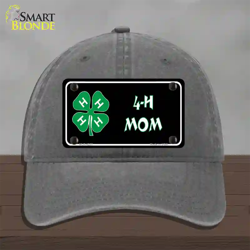 4-H Mom Novelty License Plate Hat Unconstructed Cotton / Charcoal