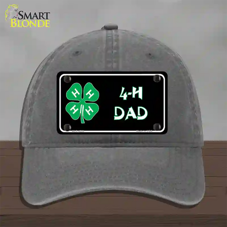 4-H Dad Novelty License Plate Hat Unconstructed Cotton / Charcoal