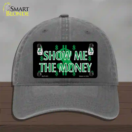 Show Me The Money Novelty License Plate Hat Unconstructed Cotton / Charcoal