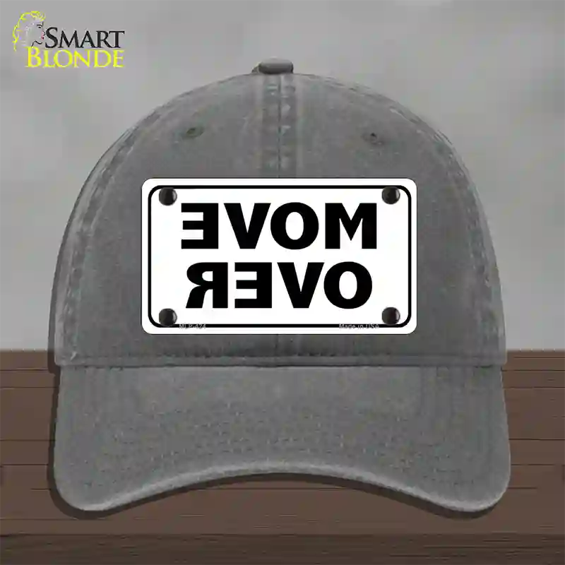 Move Over White Novelty License Plate Hat Unconstructed Cotton / Charcoal