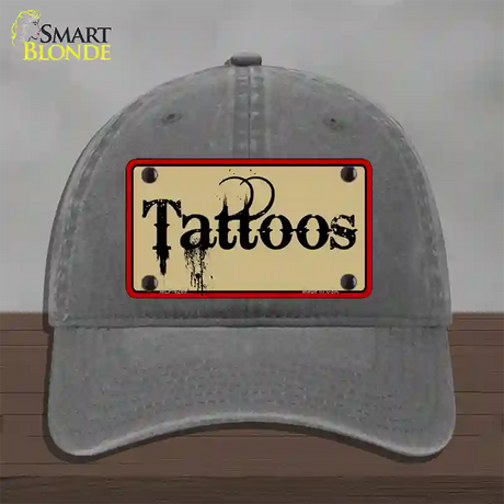 Tattoos Novelty License Plate Hat Unconstructed Cotton / Charcoal