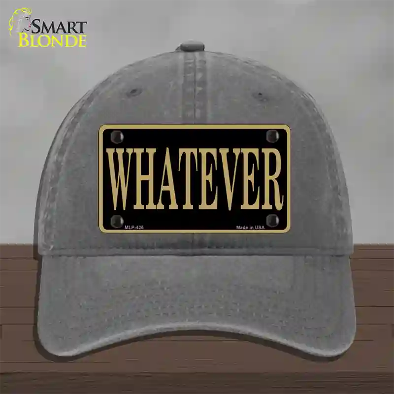 Whatever Novelty License Plate Hat Unconstructed Cotton / Charcoal