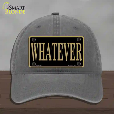 Whatever Novelty License Plate Hat Unconstructed Cotton / Charcoal