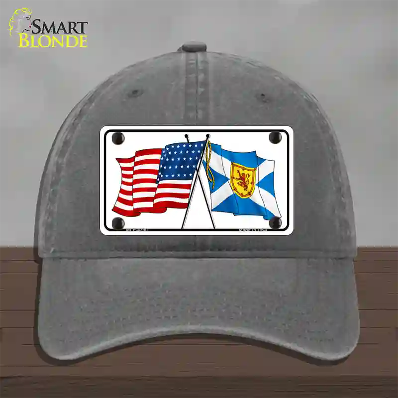 United States Scotland Crossed Flags Novelty License Plate Hat Sign Unconstructed Cotton / Charcoal