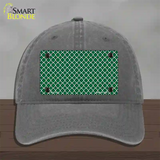 Green White Quatrefoil Novelty License Plate Hat Unconstructed Cotton / Charcoal