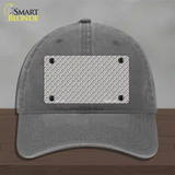 Grey White Quatrefoil Novelty License Plate Hat Unconstructed Cotton / Charcoal