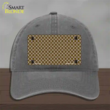 Brown White Quatrefoil Novelty License Plate Hat Unconstructed Cotton / Charcoal