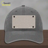 Tan White Quatrefoil Novelty License Plate Hat Unconstructed Cotton / Charcoal
