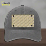 Gold White Quatrefoil Novelty License Plate Hat Unconstructed Cotton / Charcoal