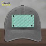 Mint White Quatrefoil Novelty License Plate Hat Unconstructed Cotton / Charcoal
