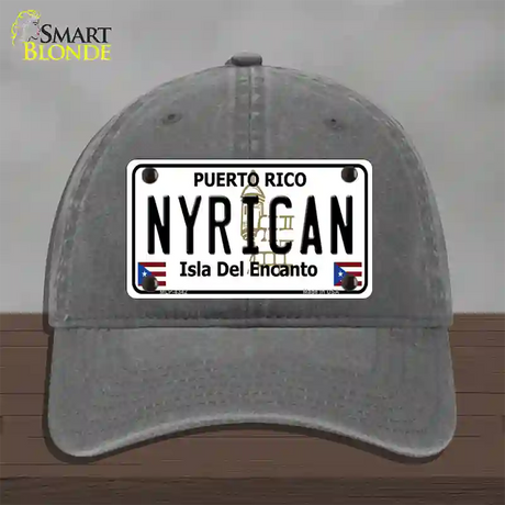 Nyrican Puerto Rico Novelty License Plate Hat Unconstructed Cotton / Charcoal