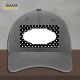 Scallop Black White Polka Dot Novelty License Plate Hat Unconstructed Cotton / Charcoal