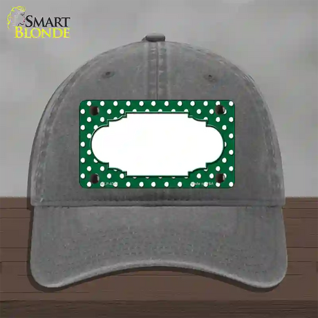 Scallop Green White Polka Dot Novelty License Plate Hat Unconstructed Cotton / Charcoal