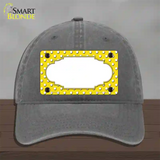 Scallop Yellow White Polka Dot Novelty License Plate Hat Unconstructed Cotton / Charcoal