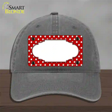 Scallop Red White Polka Dot Novelty License Plate Hat Unconstructed Cotton / Charcoal