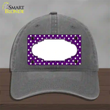 Scallop Purple White Polka Dot Novelty License Plate Hat Unconstructed Cotton / Charcoal